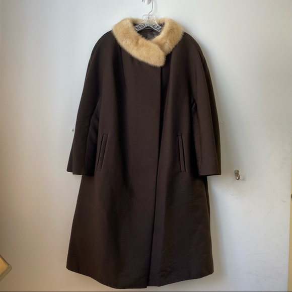 VTG Modell Mid-Century Fur Collared Swing Coat| Regency | Old Hollywood | Mod- M - Picture 2 of 6